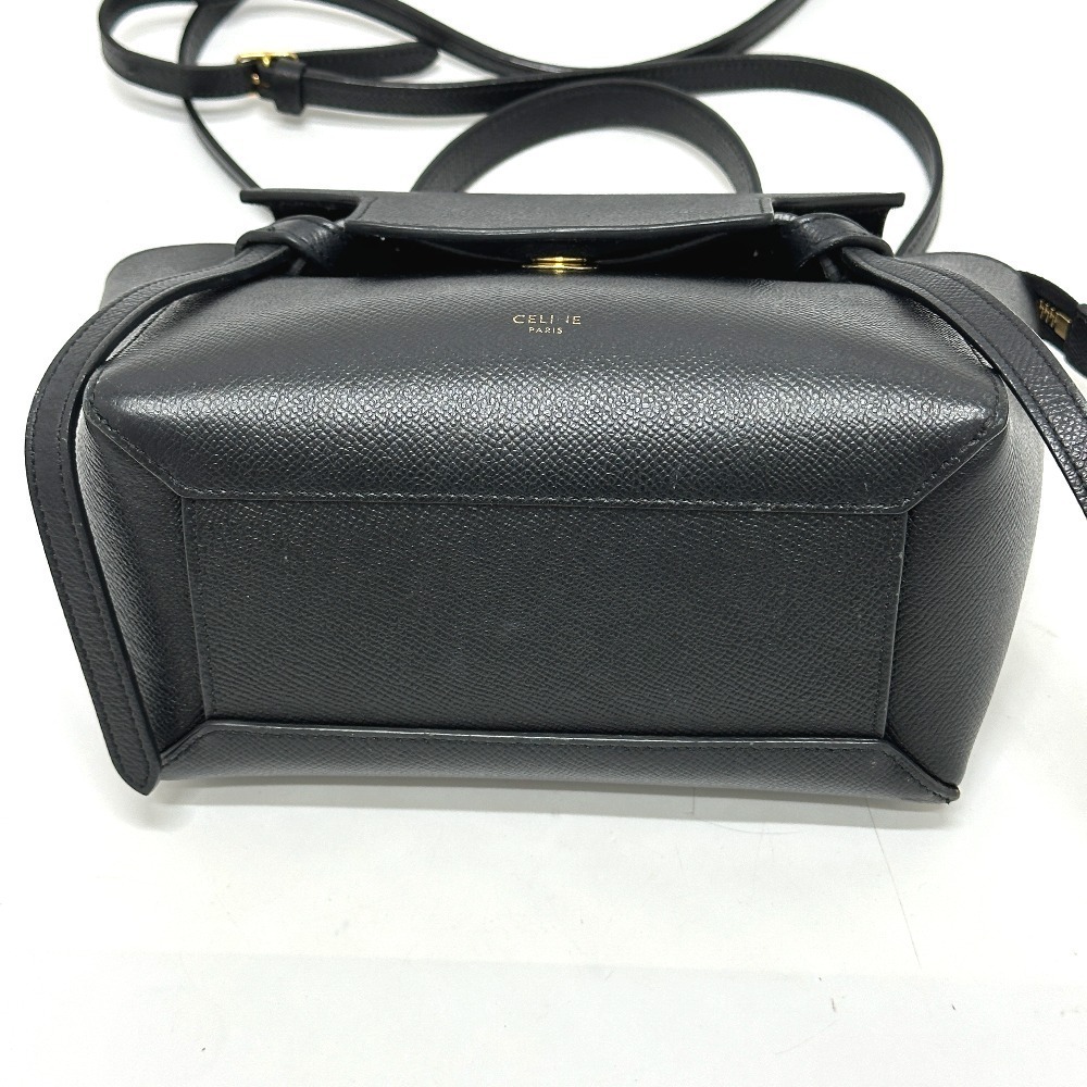 Celine Belt Bag Leather 2WAY Handbag Shoulder Leather Black - Picture 3 of 9